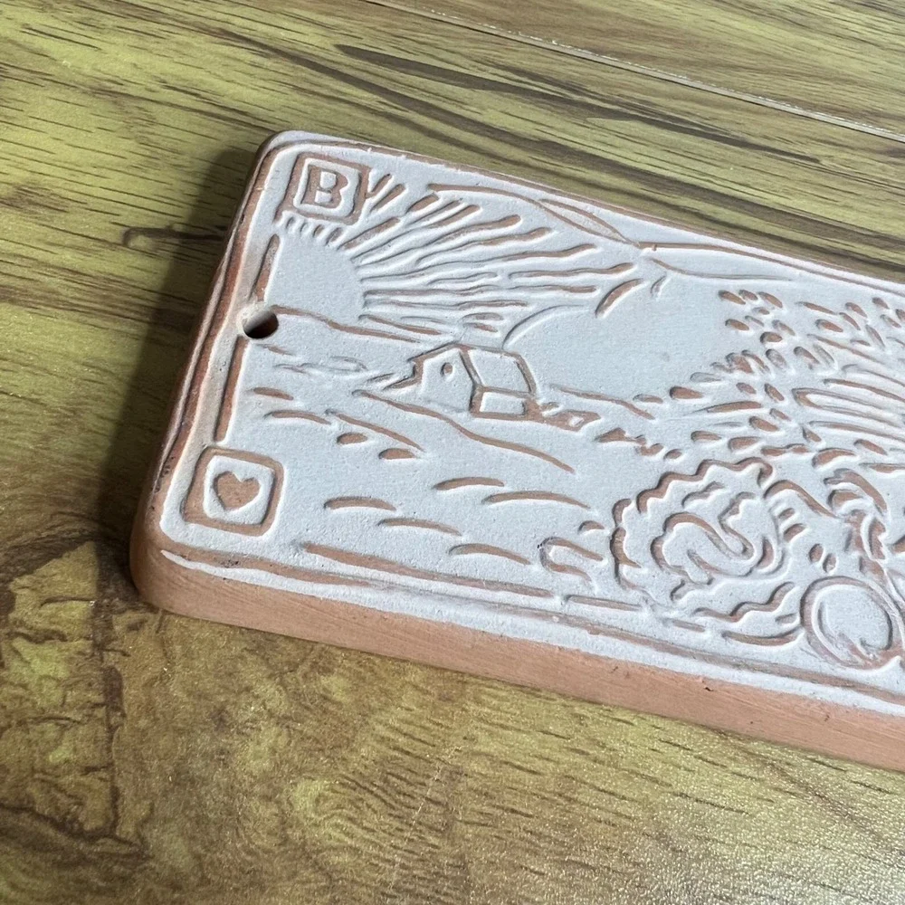Vtg Hill‎ Design Inc Bread Warmer Stone Terracotta Rectangle Cottage Rustic